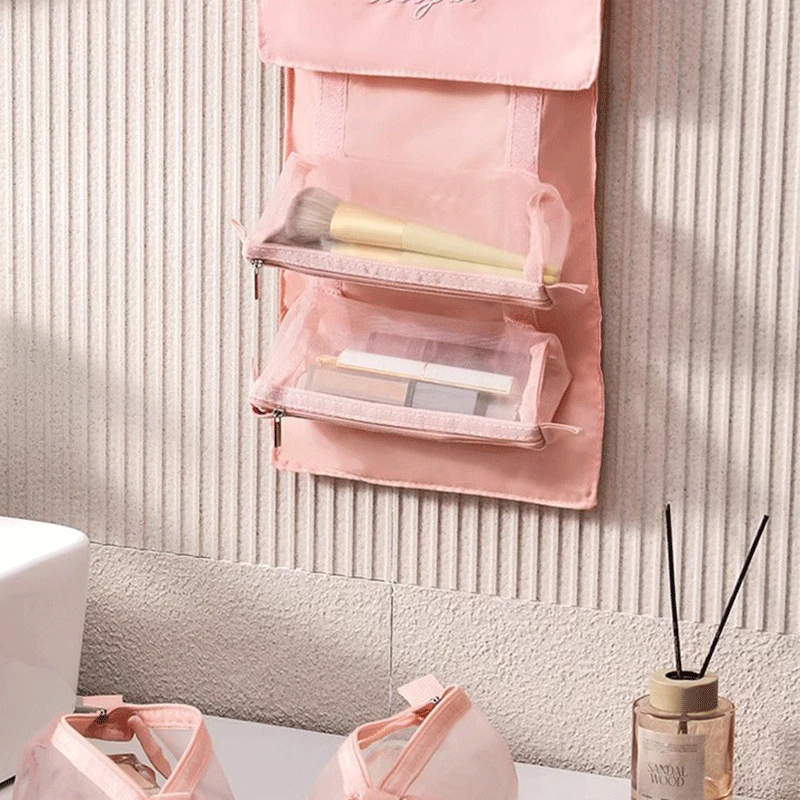 👜 4-in-1 Detachable Hanging Toiletry Bag – Foldable Travel Makeup Organizer ✈️