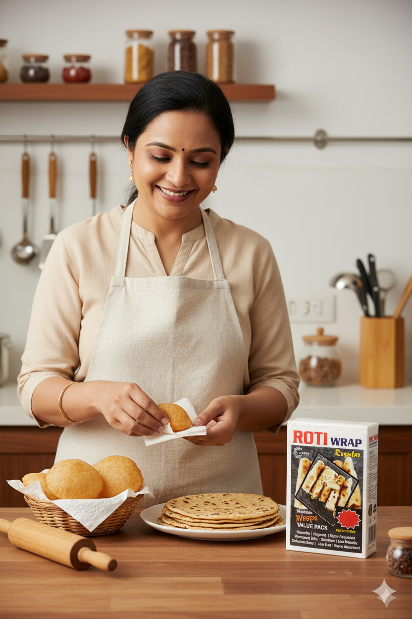 EcoWrap™ Washable Reusable Roti Wraps 🌿 (Pack of 25)