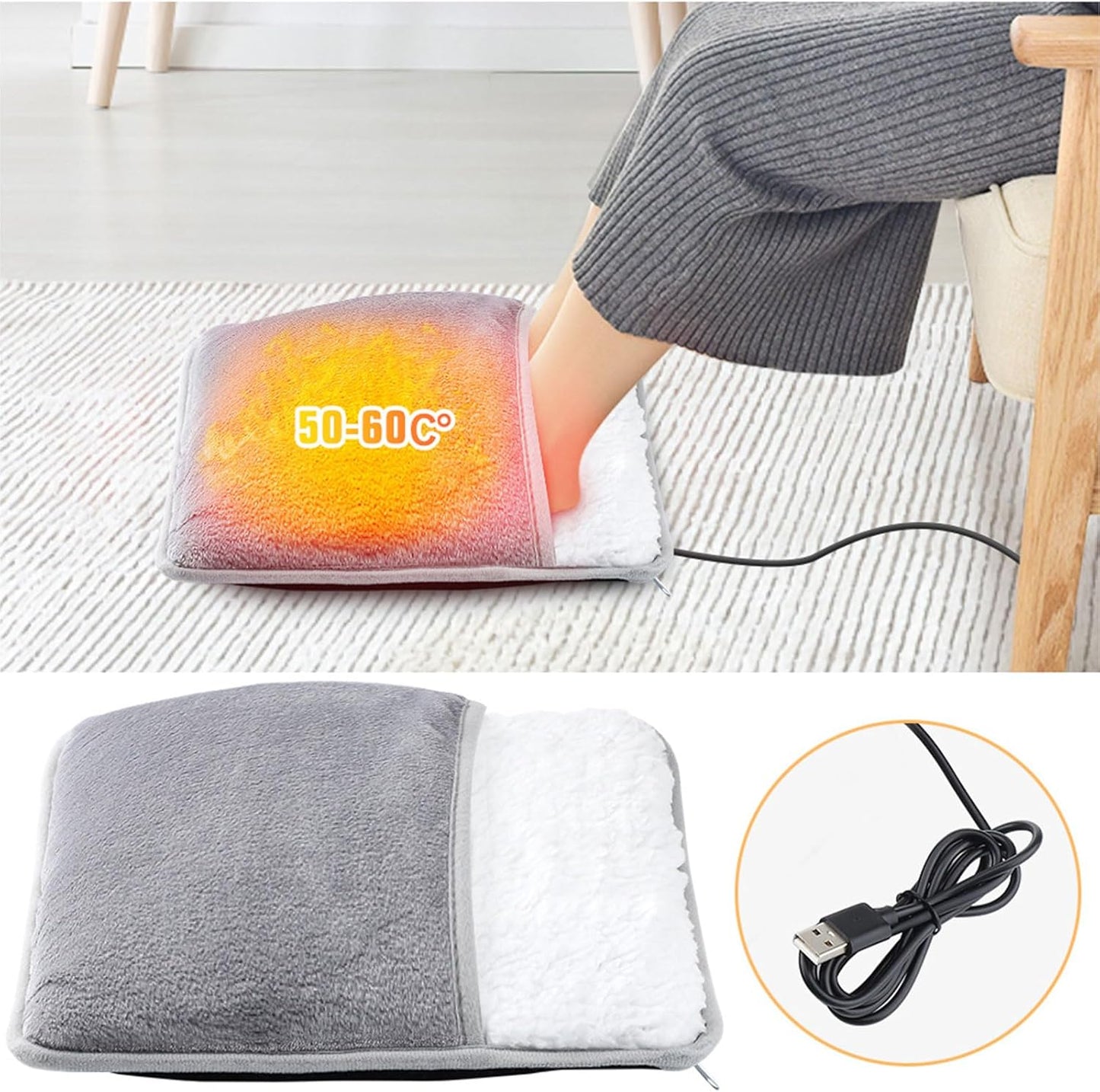 Ultra-Light USB Foot Heating Pad 🦶🔥 | Cozy Warmth for Home & Office