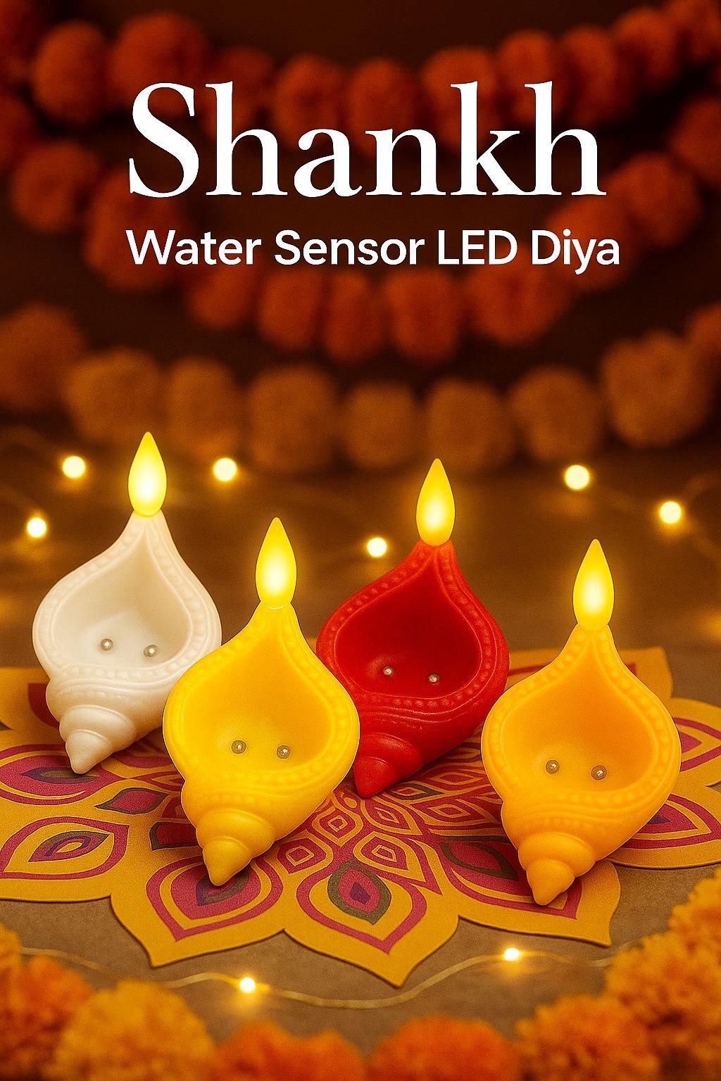 🕉️ Shankh Water Sensor LED Diya