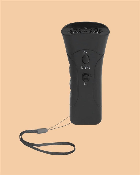 Ultrasonic Dog Repeller and Trainer with LED Flashlight for Pet Training and Calming