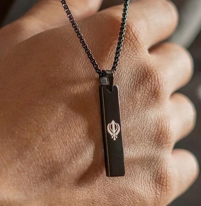 Khanda Spiritual Mini Tag Chain – Powerful Symbolic Jewelry💎