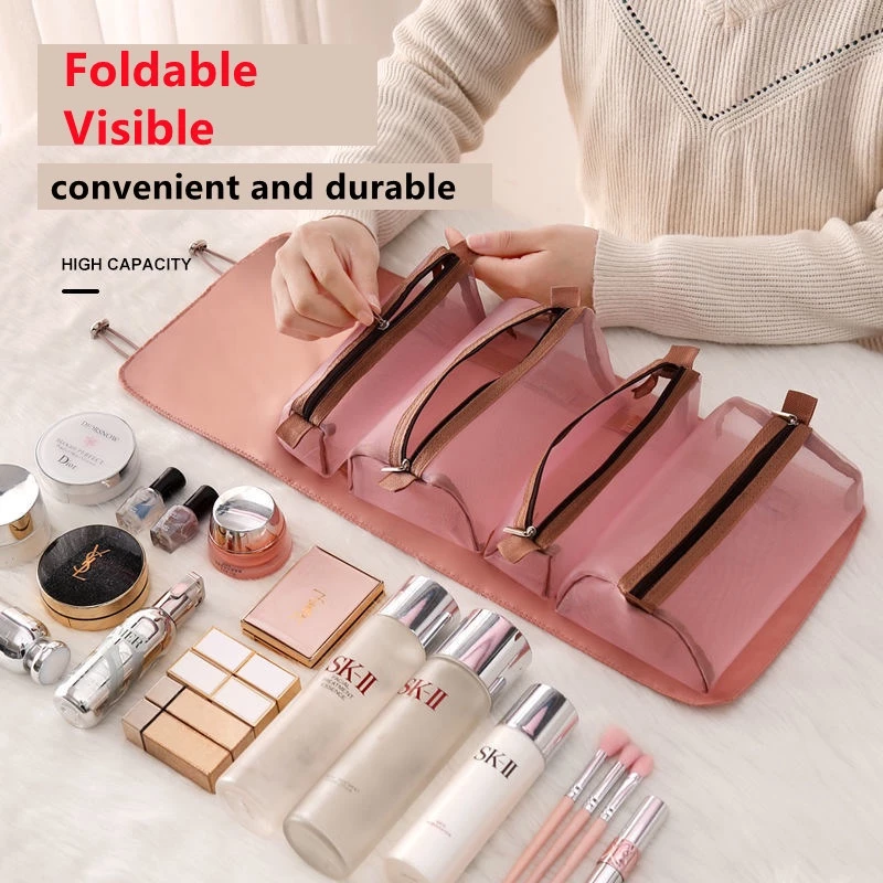 👜 4-in-1 Detachable Hanging Toiletry Bag – Foldable Travel Makeup Organizer ✈️