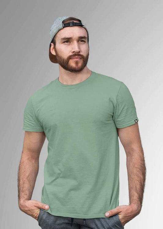 Teeshut Mint Green Mens Solid Half Sleeves T-shirt