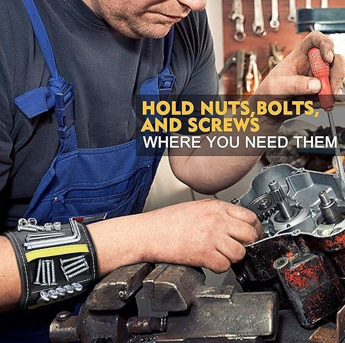🔧 Magnetic Wristband Pro – Hold Small Metal Tools & Bits Securely 💪