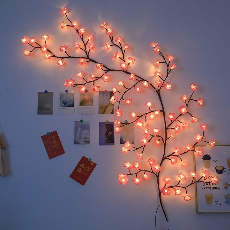 🌸 Cherry Blossom LED Tree Branch Lights 💡 | Flexible USB Powered Decorative Lamp for Home, Bedroom & Festive Décor 🏡✨