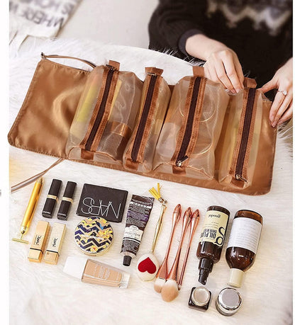 👜 4-in-1 Detachable Hanging Toiletry Bag – Foldable Travel Makeup Organizer ✈️
