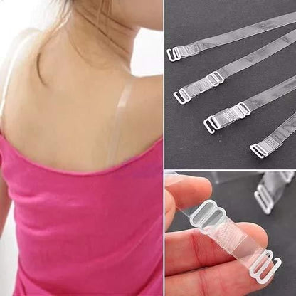 6Pcs Bra Extender Bra Band Hook Strap + 2 Pair Adjustable Transparent Bra Straps For Women