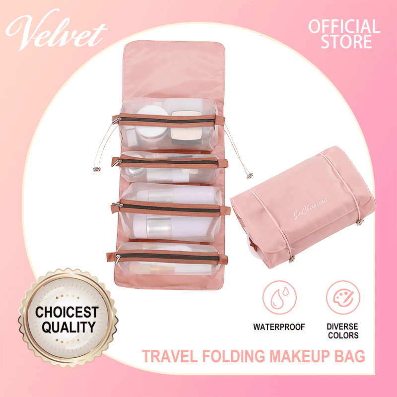 👜 4-in-1 Detachable Hanging Toiletry Bag – Foldable Travel Makeup Organizer ✈️