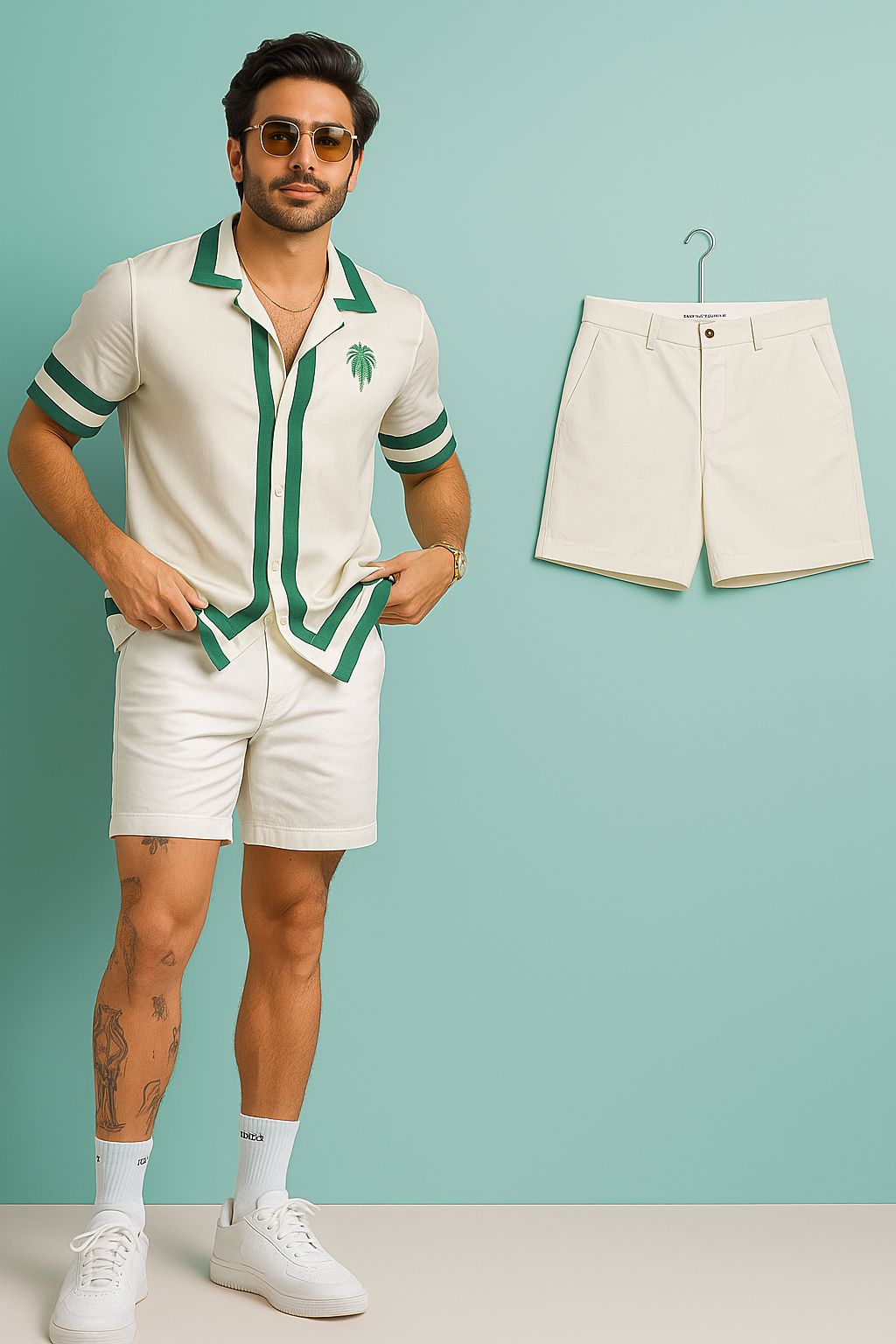 Men's Sleek Solid Casual Shorts Pack of 3 (White-Dark-Grey-Green)