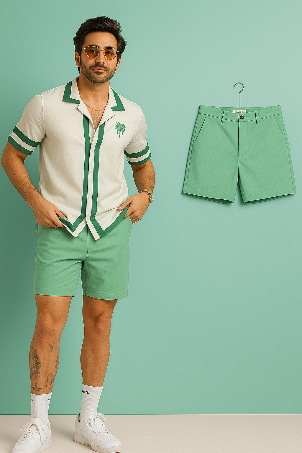 Men's Sleek Solid Casual Shorts Pack of 3 (White-Dark-Grey-Green)