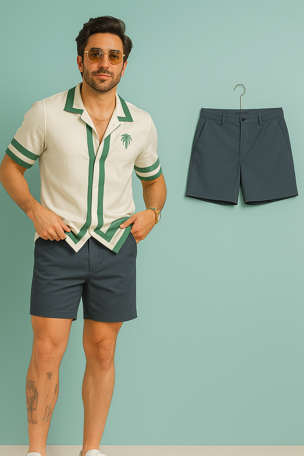 Men's Sleek Solid Casual Shorts Pack of 3 (White-Dark-Grey-Green)