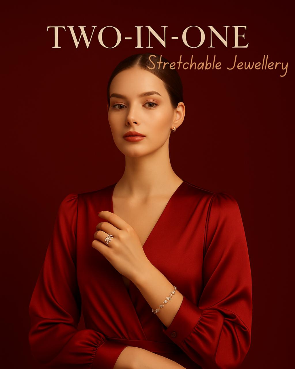 2-in-1 Adjustable Bracelet Ring Combo for Women & Girls – Stylish Convertible Imitation Jewelry, Elegant Detachable Ring, Ideal Gift for Any Occasion