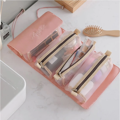 👜 4-in-1 Detachable Hanging Toiletry Bag – Foldable Travel Makeup Organizer ✈️