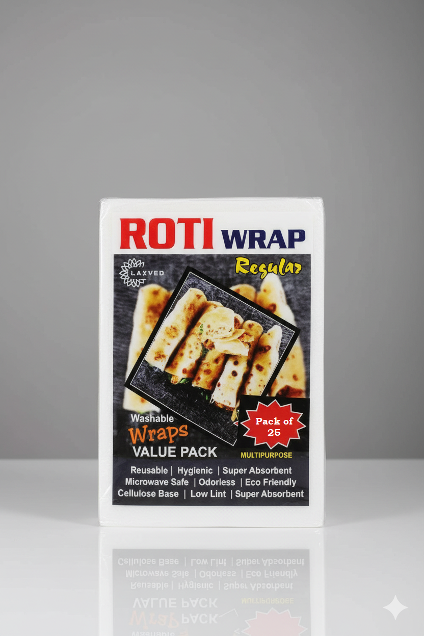 EcoWrap™ Washable Reusable Roti Wraps 🌿 (Pack of 25)