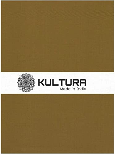 Kultura Cotton Solid Trouser Fabric 1.2 Meter (Unstitched) (khakhi)