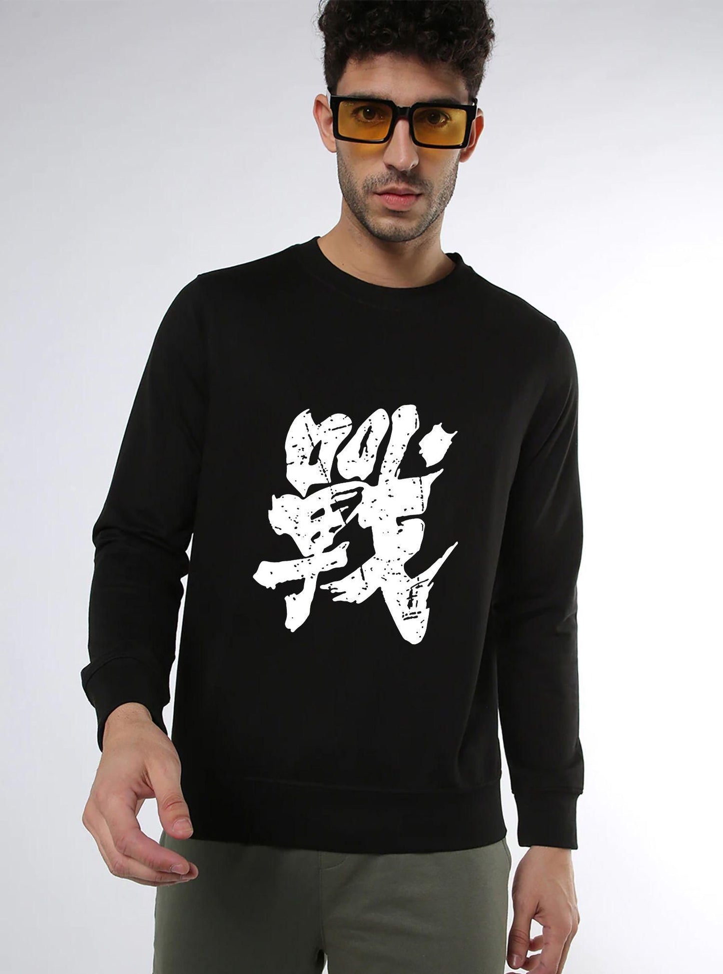 Men's Cotton Blend Fleece Oversized Graphic Print Sweatshirt