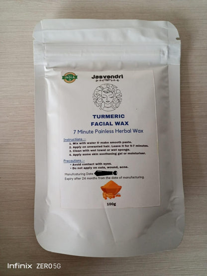 Turmeric Facial Wax - 5 Minute Painless Herbal Wax Powder (100g)