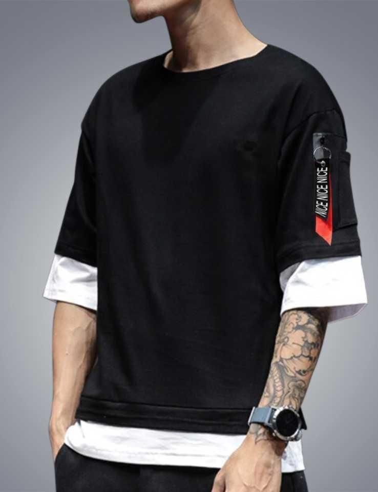 Cotton Blend Solid Half Sleeves T-Shirt