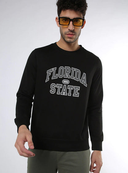 Men's Cotton Blend Fleece Oversized Graphic Print Sweatshirt