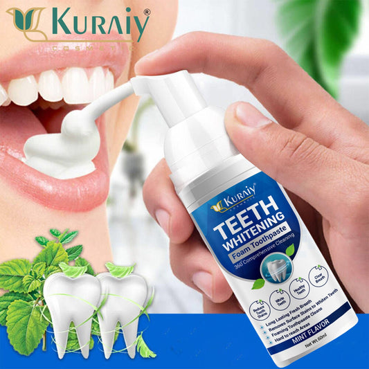 KURAIY Toothpaste Whitening Foam Natural Mouth Wash Mousse Teeth Whitening Teethpaste Oral Hygiene Breath Dental Tool