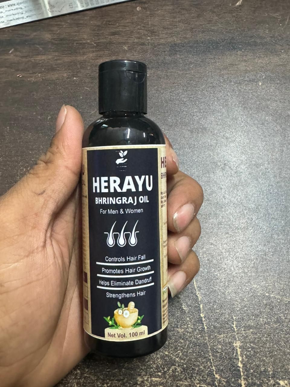 Herayu Bhringraj Ayurvedic Hair Oil Promote Hair growth, Hair Fall Control For Men & Women (Pack of 2)