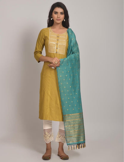 Women's Sequence Embroidery Rayon Blend Kurta Set