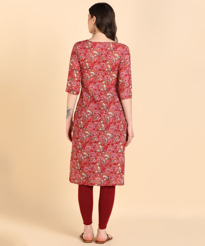 Women's Cotton Printed Straight Kurti