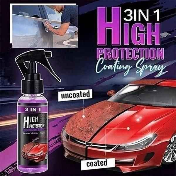 3 in 1 High Protection Quick Car Ceramic Coating Spray - Car Wax Polish Spray (Pack of 2)