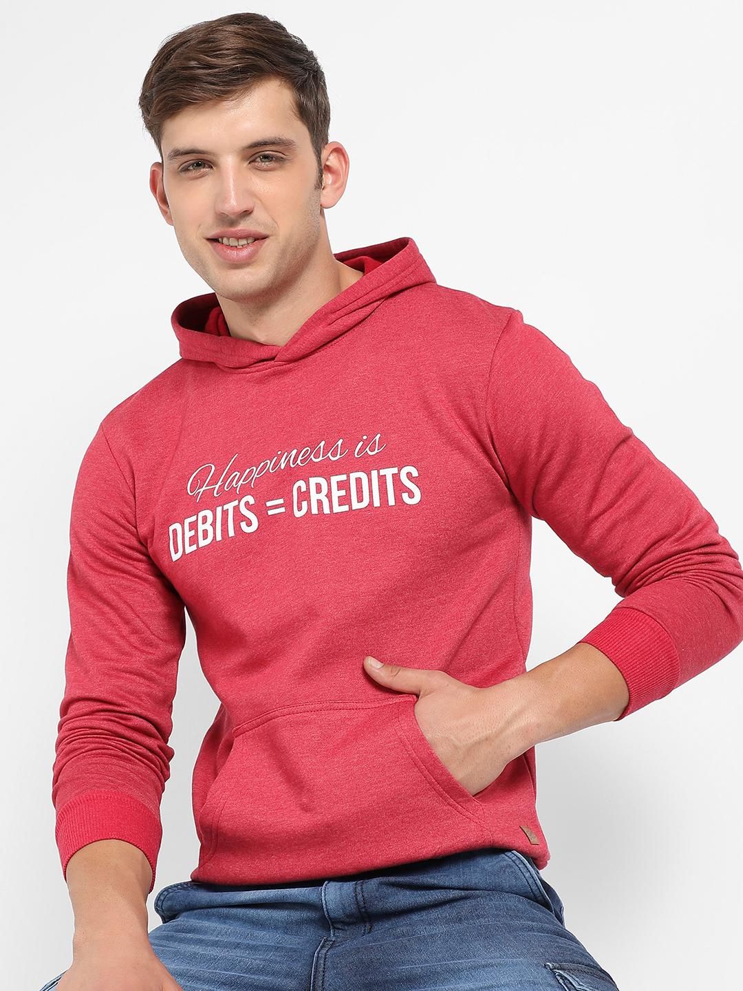 Campus Sutra Men's Happiness Is Hoodie With Kangaroo Pocket