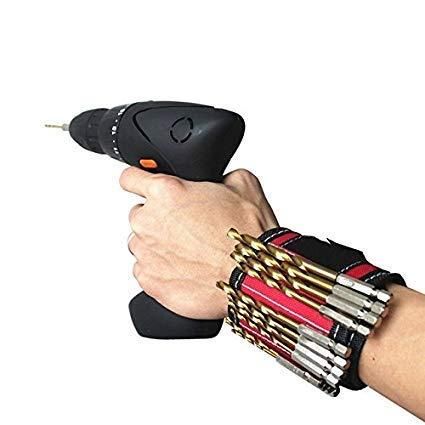 Magnetic Wrist Band for Holding Small Metal Accessories & Tools