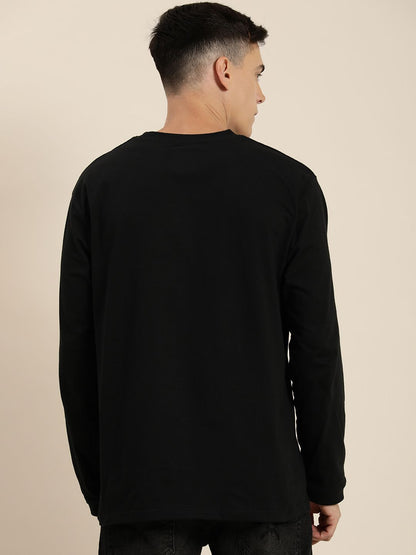 Difference of Opinion Black Solid Oversized T-Shirt