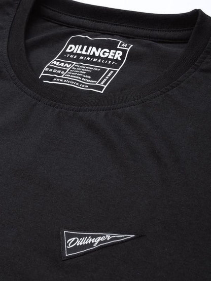 Dillinger Black Solid Oversized T-Shirt