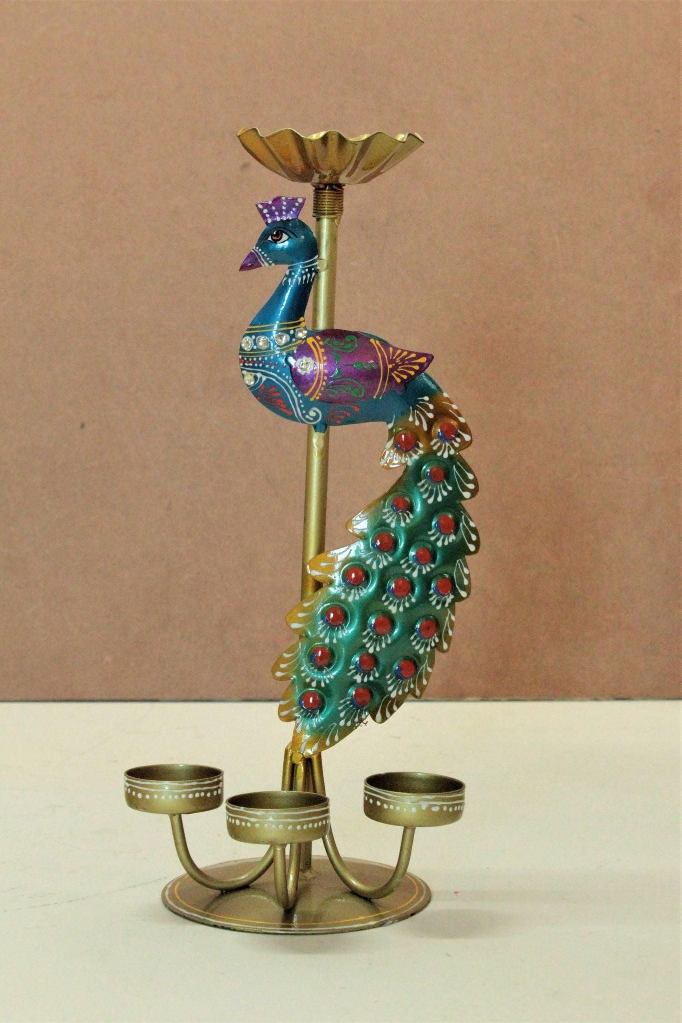 Crafted Peacock Tealight Holder