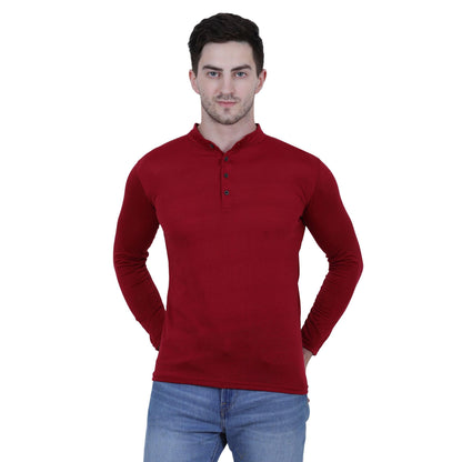 Cotton Blend Solid Full Sleeves T-Shirt