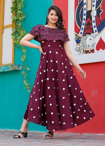 Premium Printed Rayon Floor Length Kurti