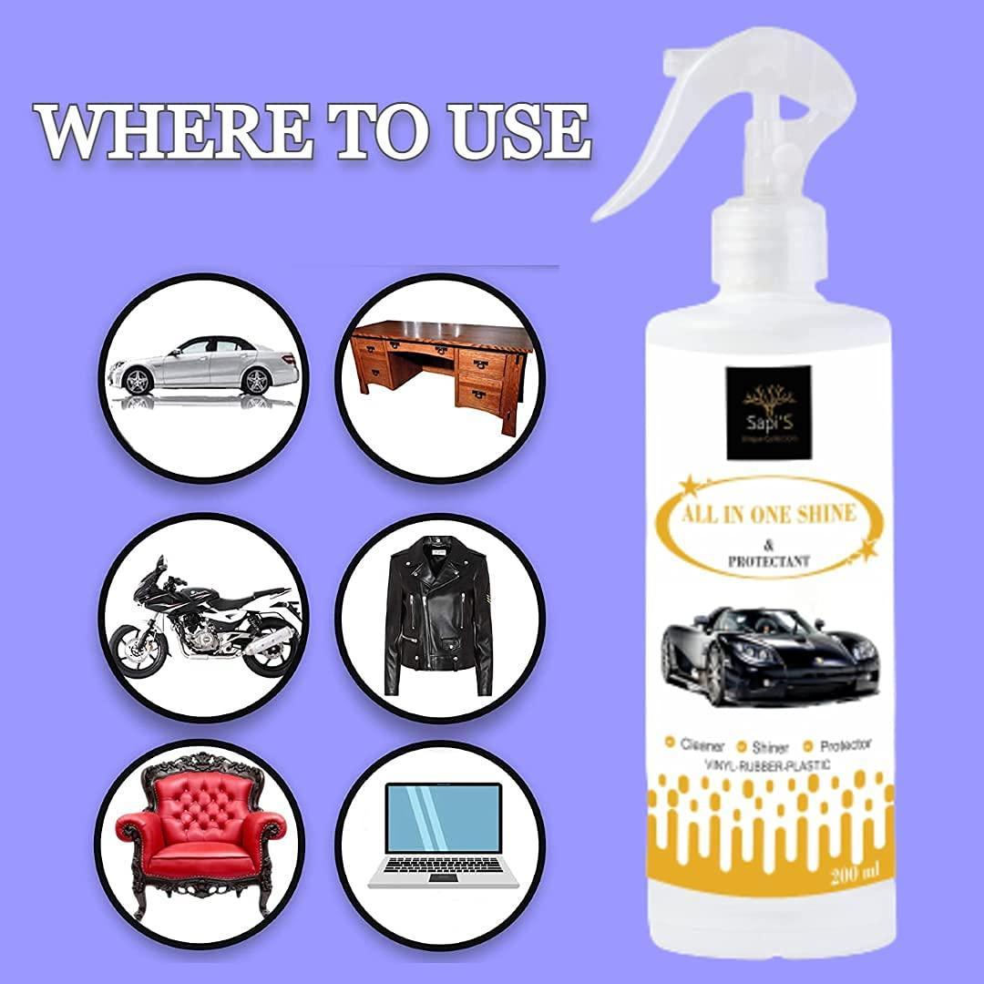 Sapi'S All in One Shine & Protectant Liquid Body Polish to Shine and Protect Vinyl, Rubber and Plastic - 200 ml