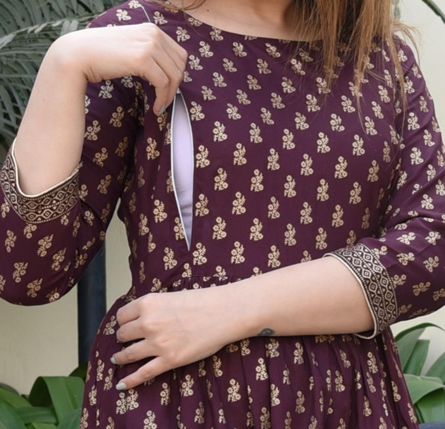 Exclusive Printed Rayon Feeding Kurtis