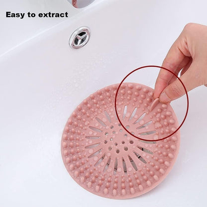 Hair Catcher Durable Silicone Hair Stopper Shower Drain Covers (Pack of 2)