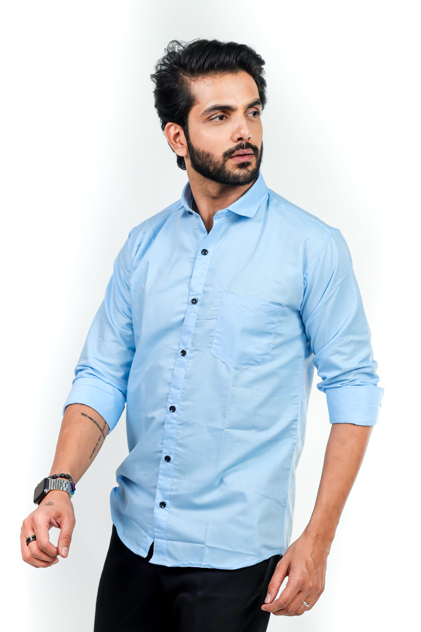 HARPITA Cotton Solid Full Sleeves Regular Fit Mens Formal Shirt