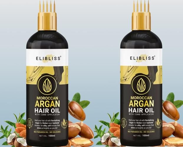 ELIBLISS Moroccan Argan Hair Oil Pack of 2