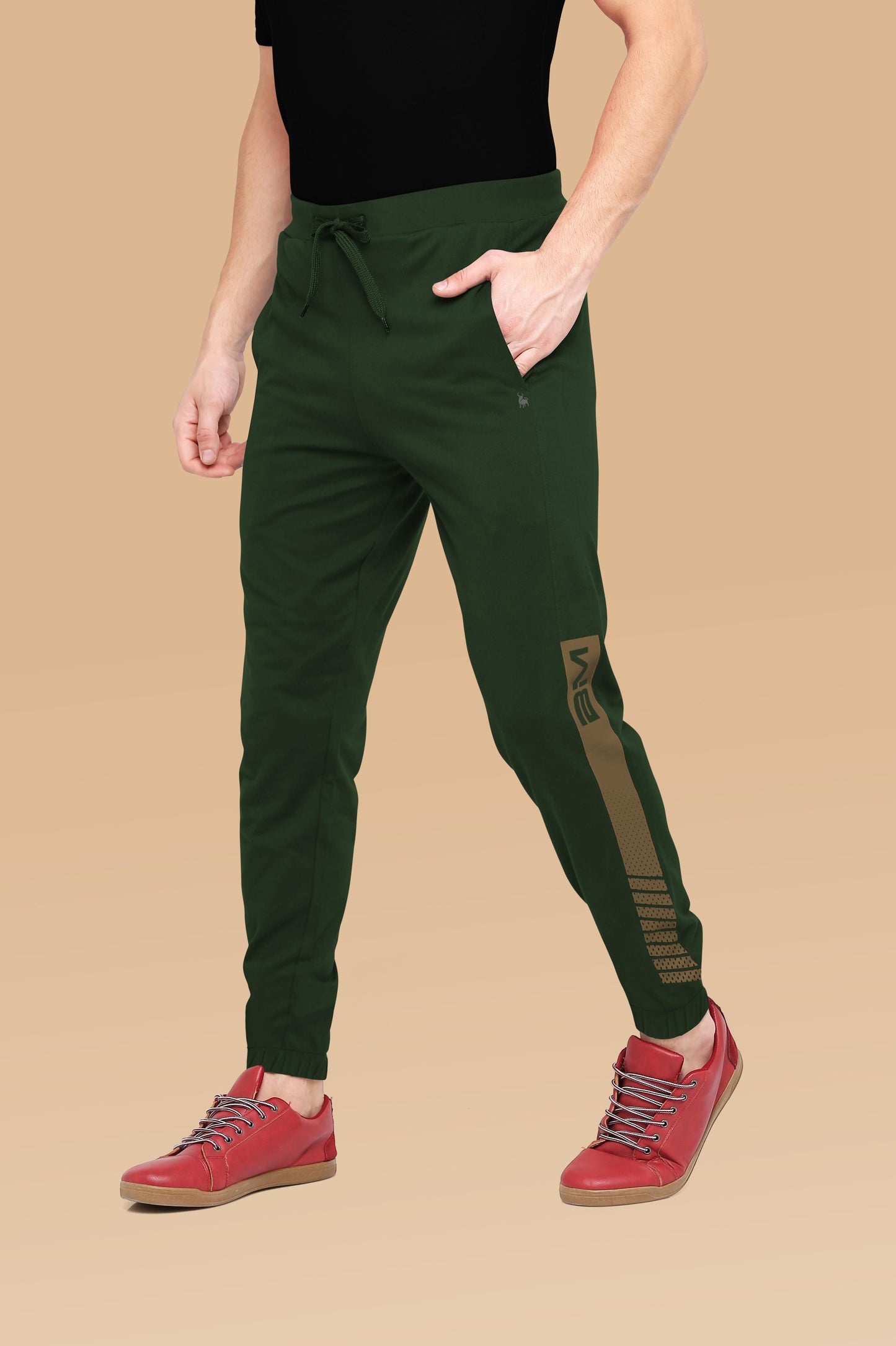 Men's Polyester Side Print Track Pant