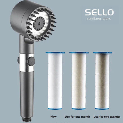 High Pressure 3-Setting Handheld filtration brush Shower head