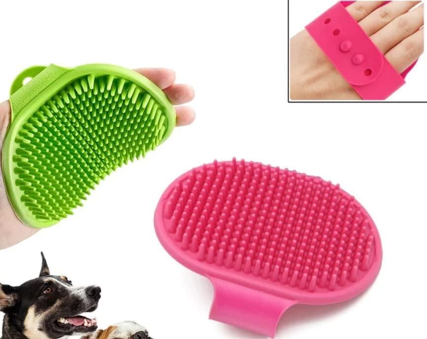 Pet Bath Brush Dog, Cat Washing Brush Rubber (Pack of 2)