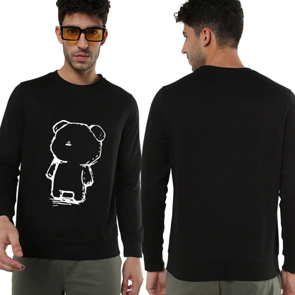 Men's Cotton Blend Fleece Oversized Graphic Print Sweatshirt