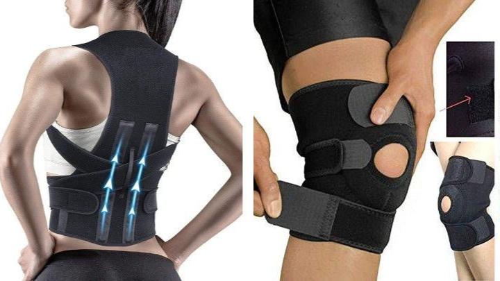 Combo Of Adjustable Knee Cap Support Brace for Knee &  Posture Corrector Therapy Shoulder Belt