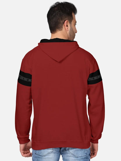 Men's Cotton Blend Colorblock Printed Hoodie