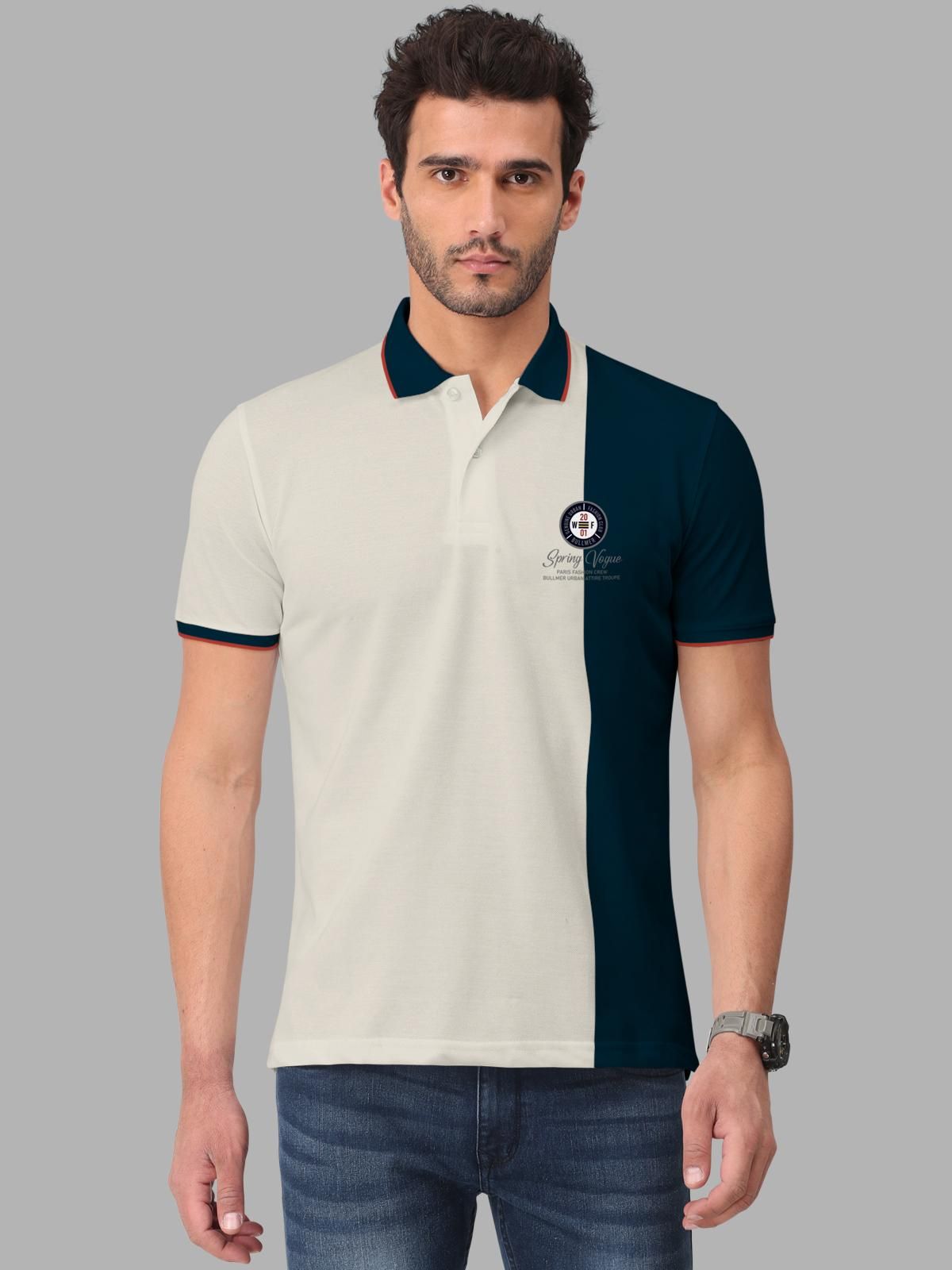 ColorblockHalf Sleeve Polo Collar T-Shirt for Men's