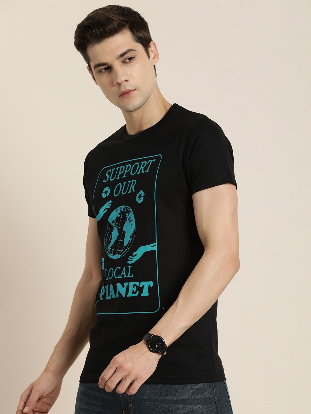 Difference of Opinion Black Graphic Regular T-Shirt