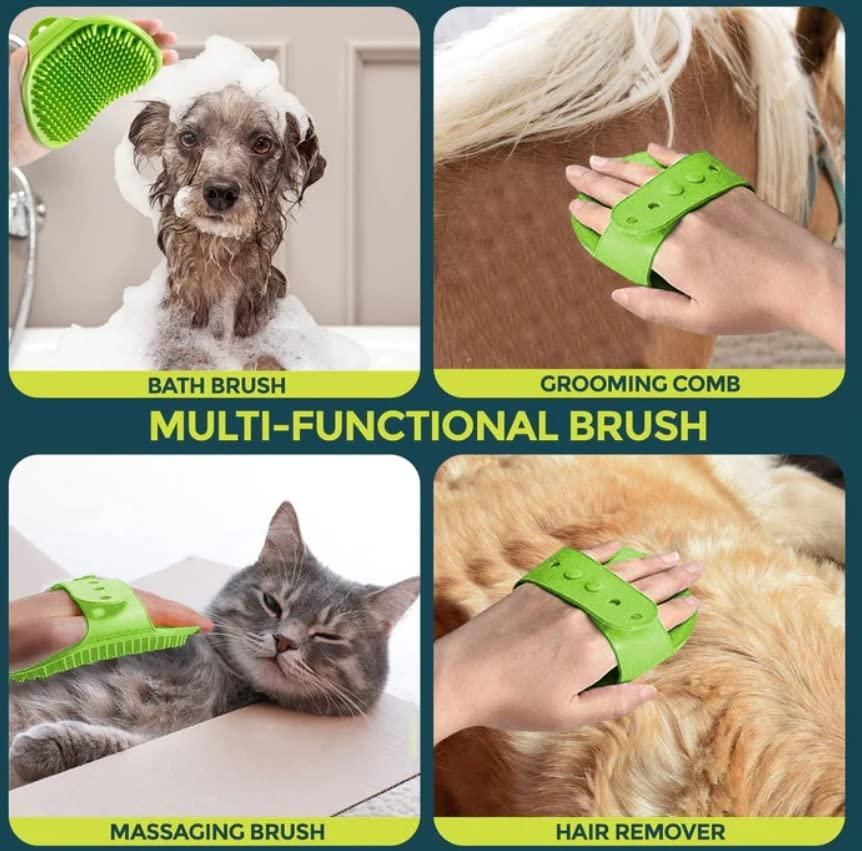 Pet Bath Brush Dog, Cat Washing Brush Rubber (Pack of 2)